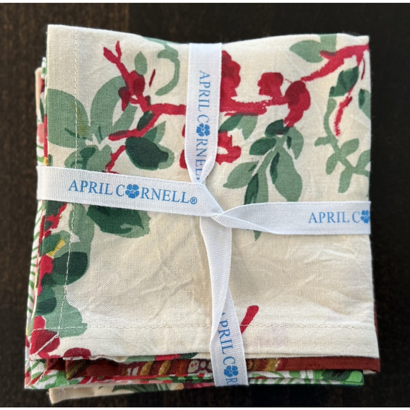 APRIL CORNELL Assorted Cocktail Napkins Set of 6 Lovely Floral Collection NWT - Picture 4 of 13